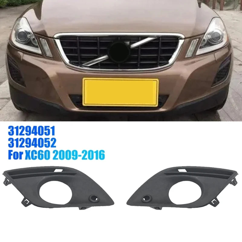 1 Pair Fog Lamp Trim Caps Car Front Bumper Fog Light Cover Auto Accessory for Volvo XC60 09-16 Replace 31294051 31294052 Quake