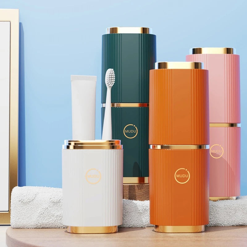 Portable Travel Household Wash Cup Mouthwash Cup Toothbrush Toothpaste Storage Box Toothset Box Toothbrush Holder Set Quake