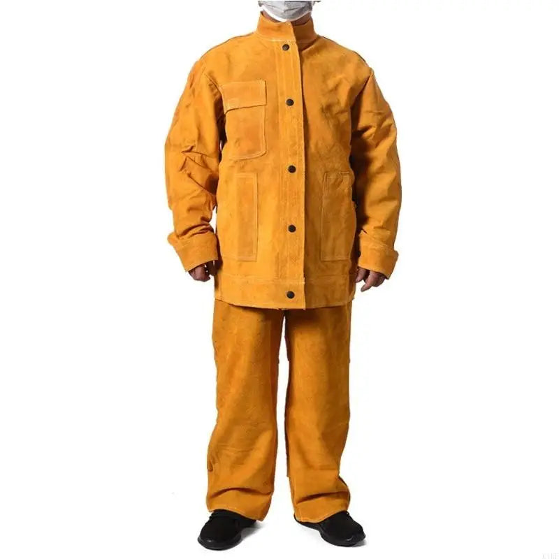 Heavy Duty Leather Welding Garment Heat Resistant Work Wear 175Cm for Metal Fabrication & Temperature Environment K1KF Quake