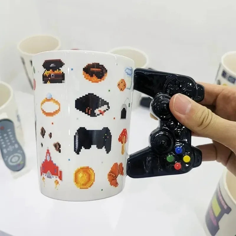 Handmade Ceramic Coffee Cup 350ml Game Controller Style Home Breakfast Milk Cup Creative Birthday Gift Quake