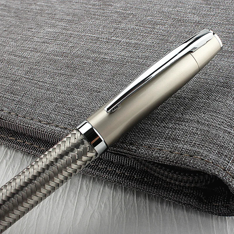 Steel Wire Metal Ballpoint Pen Rotating Pen Portable Ball Point Small Pen Small Oil Exquisite Brief Pens for School Quake