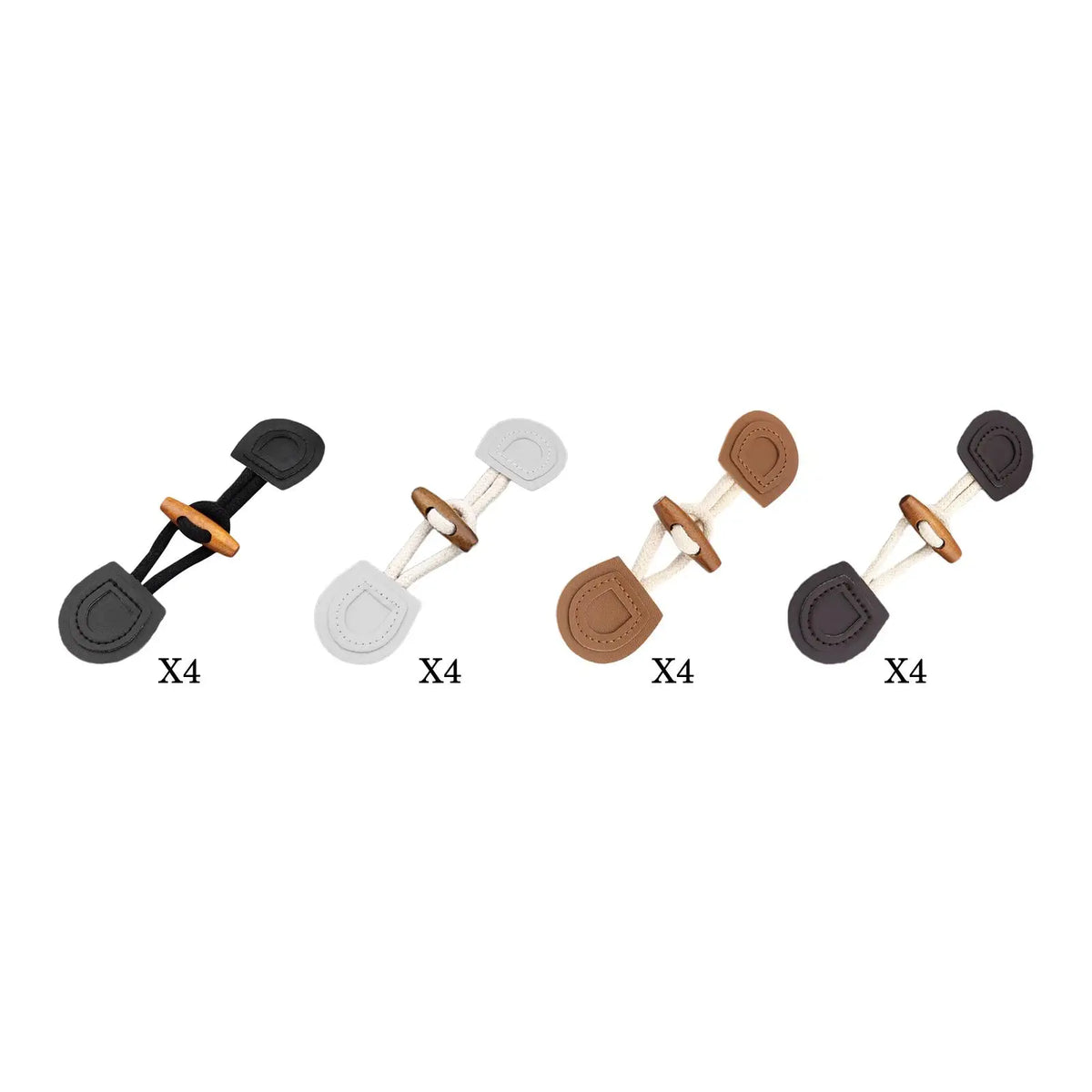 4-Toggle Clasp Buttons DIY Craft Sewing Button PU Sew On Clothing Decoration Quake