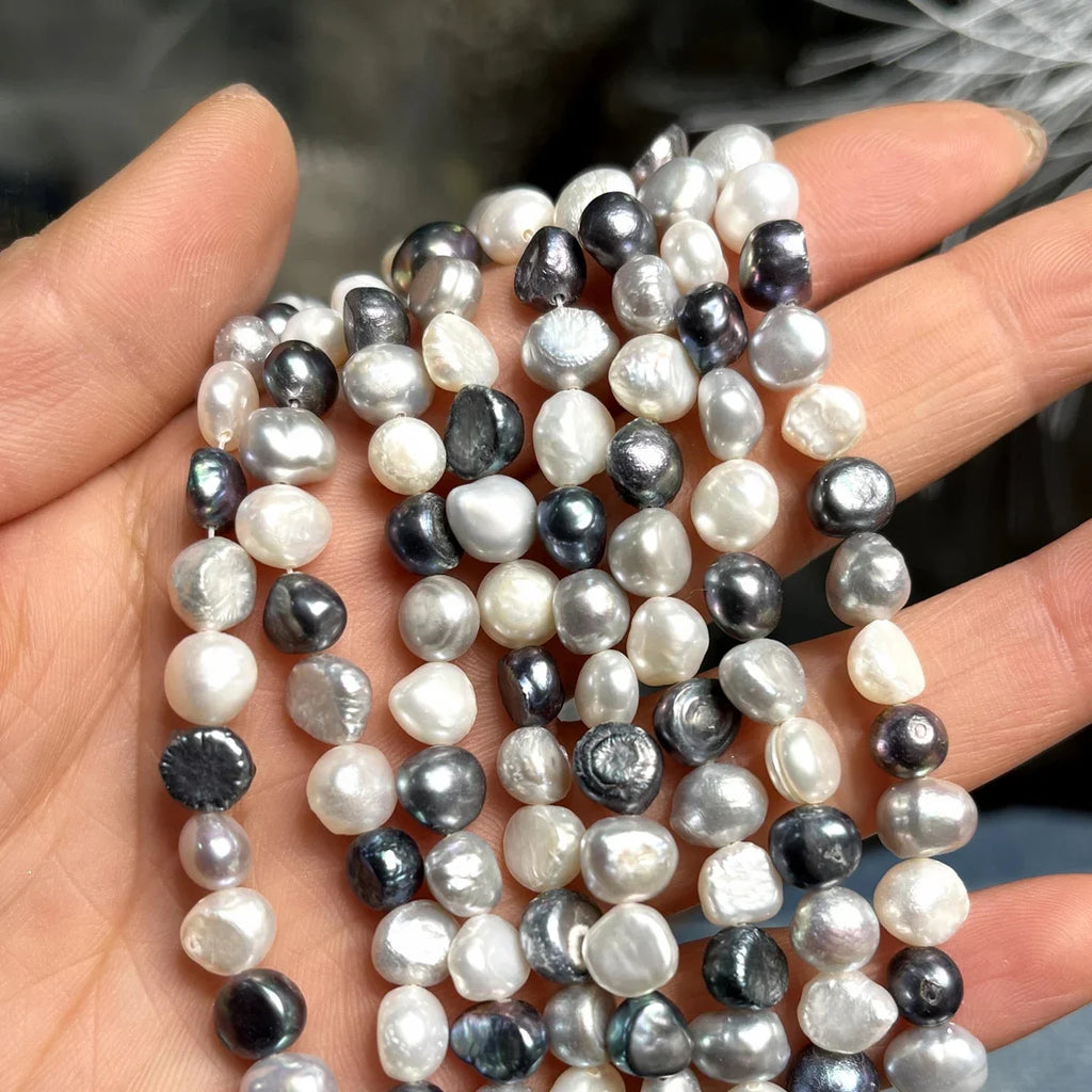 Natural Freshwater Pearl Irregular Colorful Pearl 7-8mm For Jewelry Making DIY Necklace Earrings Bracelet Accessory Length 18cm Quake
