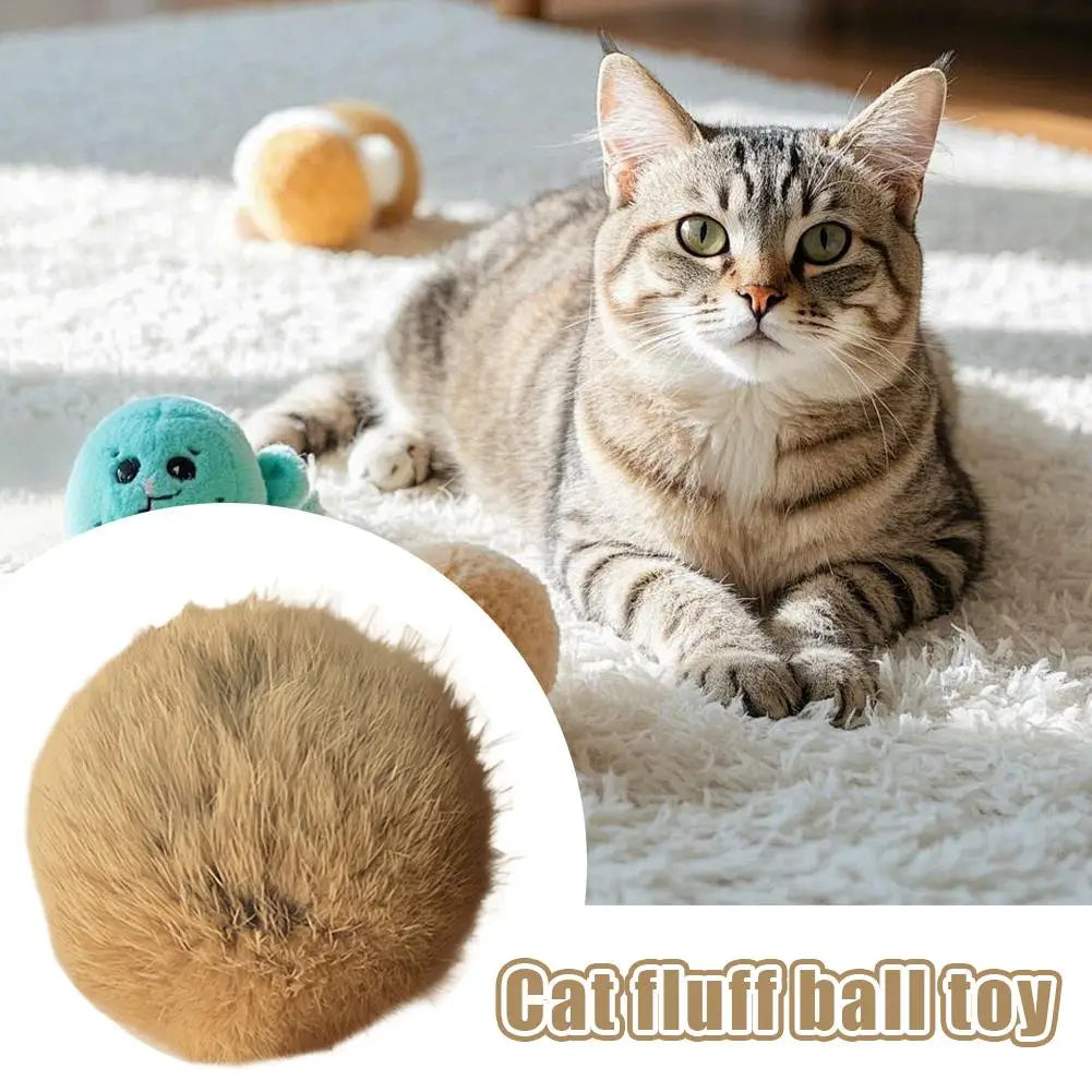 Premium Cat Enrichment Set: 6 Durable Rabbit Fur Balls With Dual Herbal Infusion For Sensory Stimulation And Solo Hunting Fun Quake