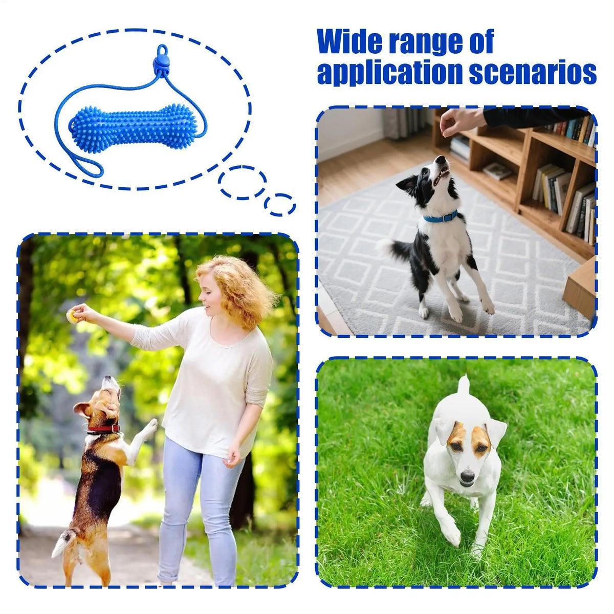 Dog Chew Toy, Double-Action Rubber Chewer, Teeth Cleaning for Small Medium Large Breeds, Home Daily Use Quake