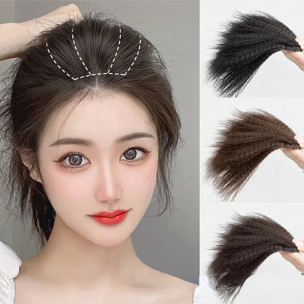 1pc Natural Invisible Fluffy Hair Pads for Women Hair Extension Fluffy Hair Lining of Hair Top Cover Synthetic Seamless Hair Pad Quake