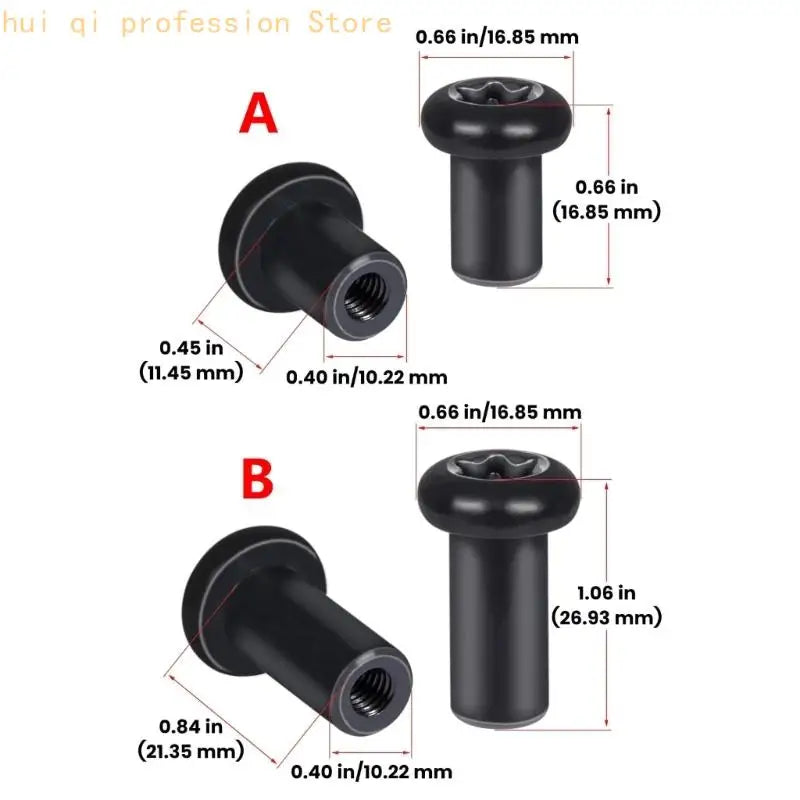 Door Hinge Nut Replacement 8 Piece Black Threaded Insert Hardware with Flanged Base for Vehicle Door Hinge Repair H8WE Quake