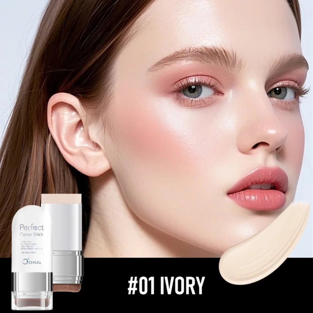 Thin and Comfortable Perfect Cover Stick Instant Natural Long-lasting Foundation Cream Waterproof Dewy Makeup Quake 01 Ivory