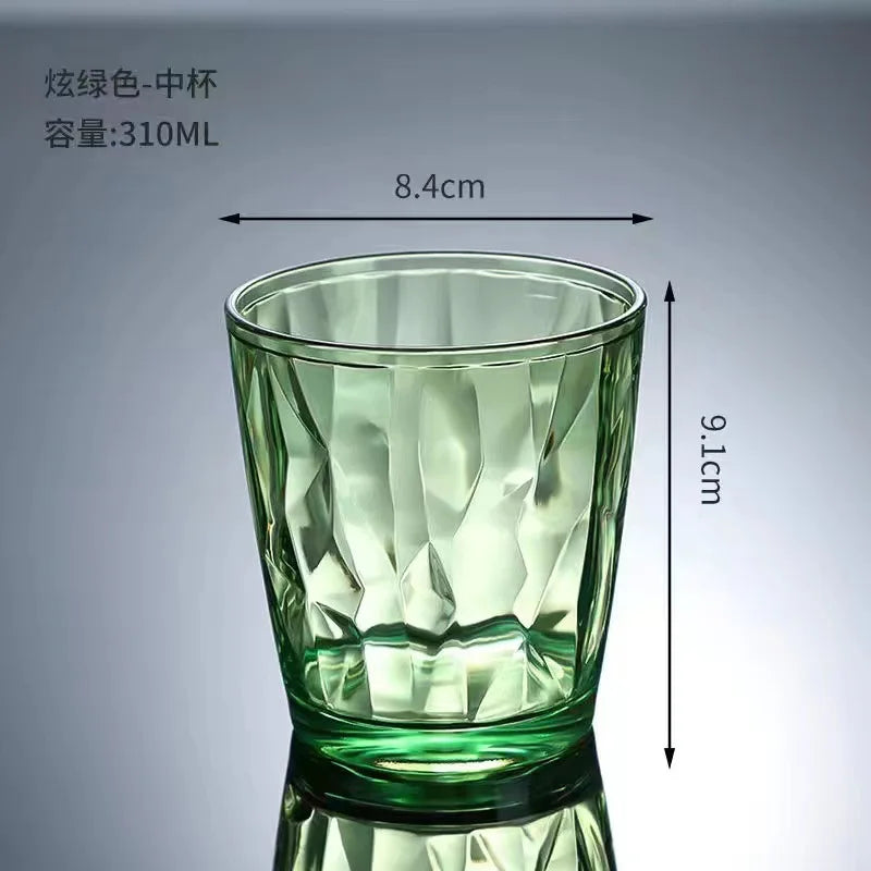 1PC Acrylic AS water cup Household color plastic cup gargle beer cup Restaurant juice cup drop resistant reusable Quake 310ml M
