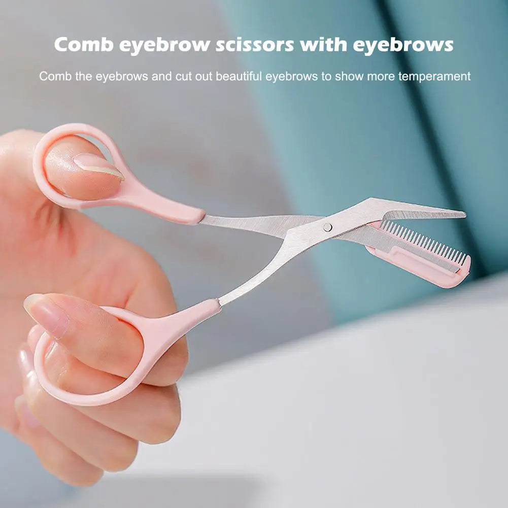 Crescent Moon Eyebrow Trimmer Set, Stainless Steel Curved Eyebrow Razor Eyebrow Scissors With Comb Quake