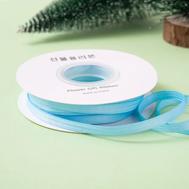 Matte Double Sided Polyester Cotton Ribbon DIY Craft Bow Making Ribbon Garment Accessories Gift Wrapping Decorative Strap Quake blue about 0.6x220cm