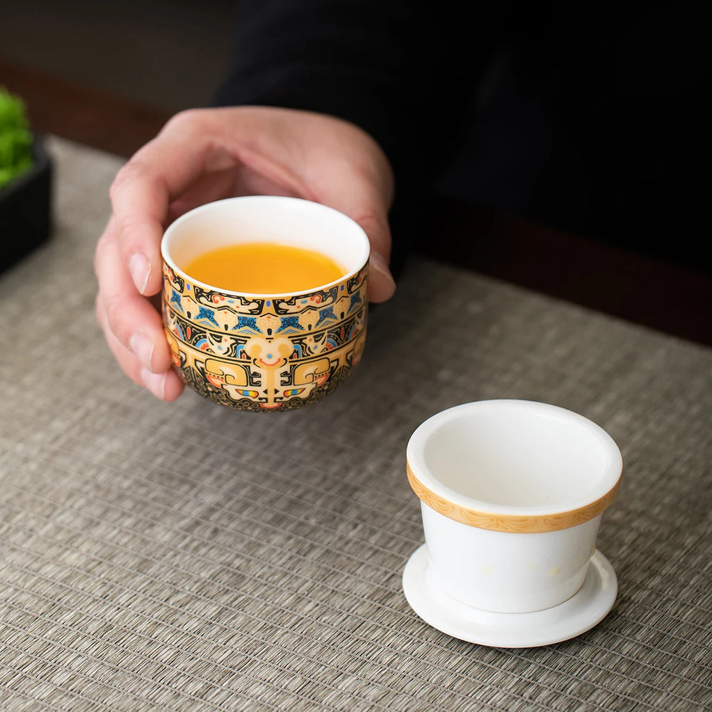 Mini Handmade Ceramic Teapot Single-Person Small Teapot with Storage Bag Portable Kung Fu Tea Set for Outdoor Camping Gift Quake
