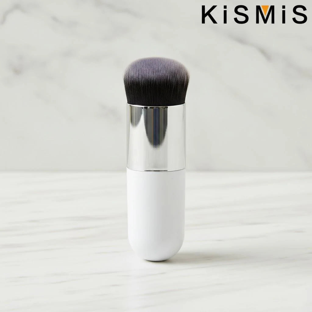 Professional Flat Cream Makeup Brushes Set Face Cheek Contour Blusher Foundation Brush Makeup Tools Flawless Application Quake White silver