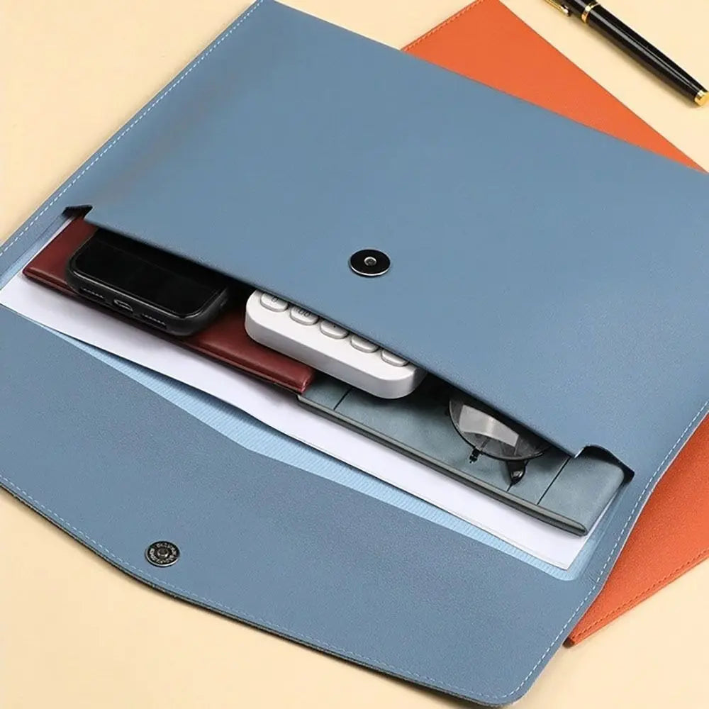 Stationery Dustproof Leather Leather Document Pouch Large Capacity A4 A5 Leather File Folder Document Bag Quake