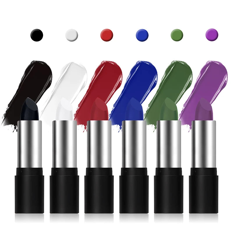 6 Colors Face Body Paint Stick Cream Eyeblack Tube Black Body Painting Blendable Sticks For Halloween Cosplay Joker Makeup Quake