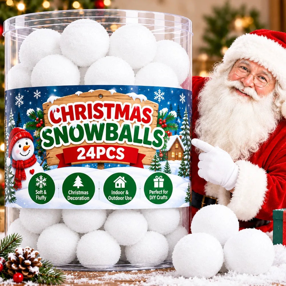 7cm White Christmas Plush Snowball Realistic Fake Snow Balls Xmas Tree DIY Ornament Christmas Holiday Party Home Decor Supplies Quake