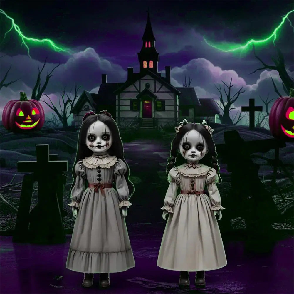 Scary Halloween Ghost Doll Ground Decoration Horror Prop Doll Ground Plug-in Large Swing Ghost Voice Control Decoration Quake