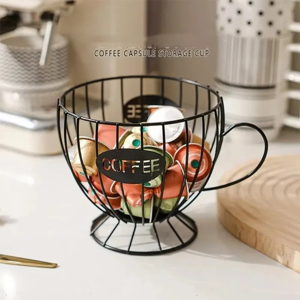 Large Capacity Coffee Pod Holder Irregular Shape Coffee Pod Coffee Capsule Holder Home Decoration Storage Cup Quake