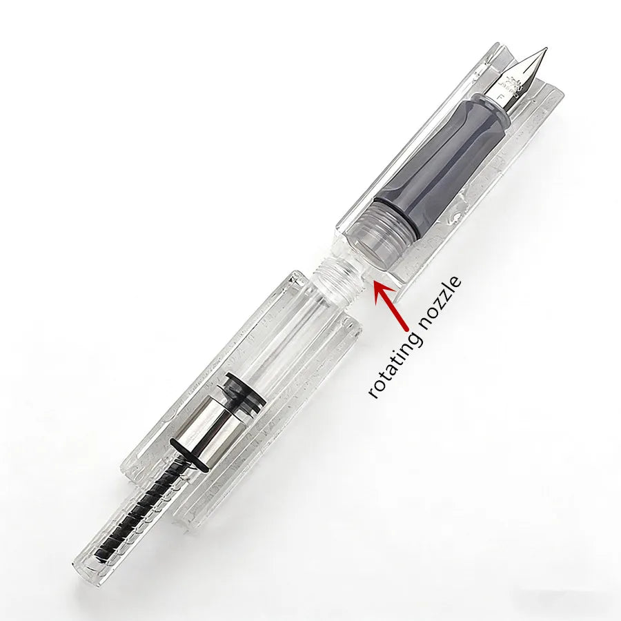 Jinhao 58D Acrylic Fountain Pen Rotating Suction Ink Pen Office School Stationery Quake