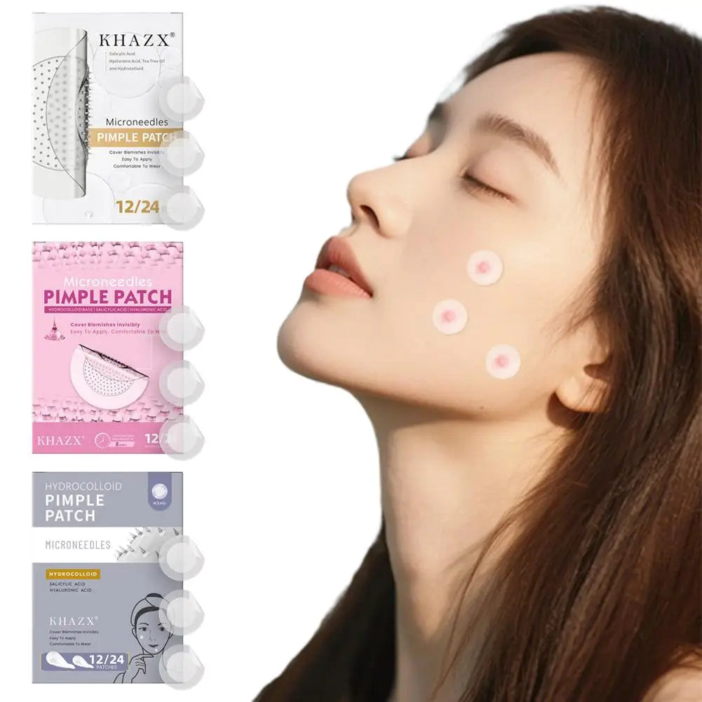 12/24PCS Micro Needle Pimple Patch Hydrocolloid Micropoint Pimple Patch For Reduce Redness And Promote Accelerated Healing Quake