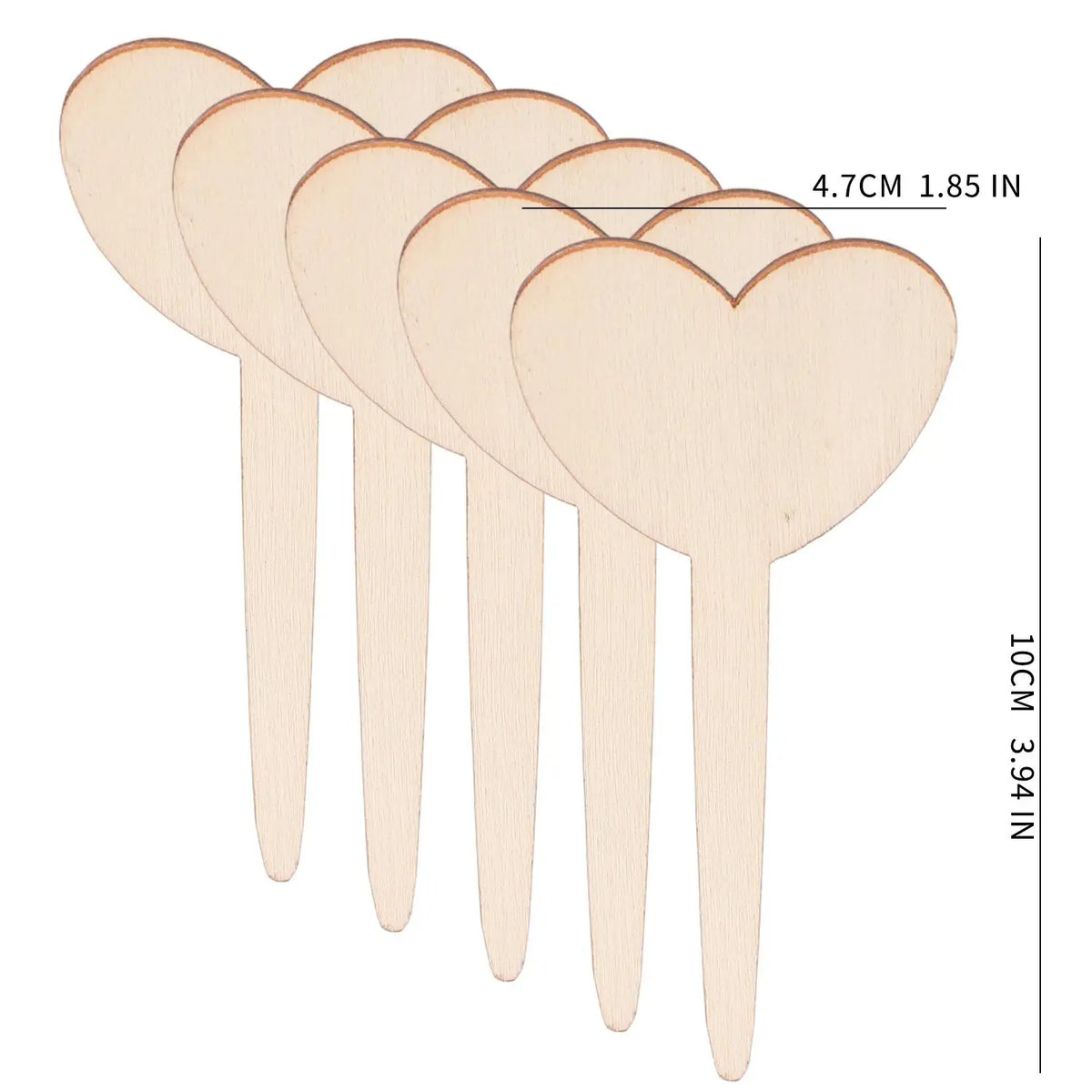50/5PCS Wooden Plant Blank Labels Eco-Friendly Writable Sign Tags Garden Plant Markers for Seed Potted Herbs Flowers Vegetables Quake Heart 50PCS