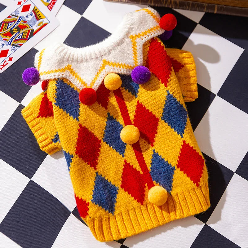 Cute Pet Dog Sweater Winter Dog Warm Clothes Puppy Coat Chihuahua Bichon Yorkie Clothing Sweaters and Hat Set Dog Costume Quake yellow L