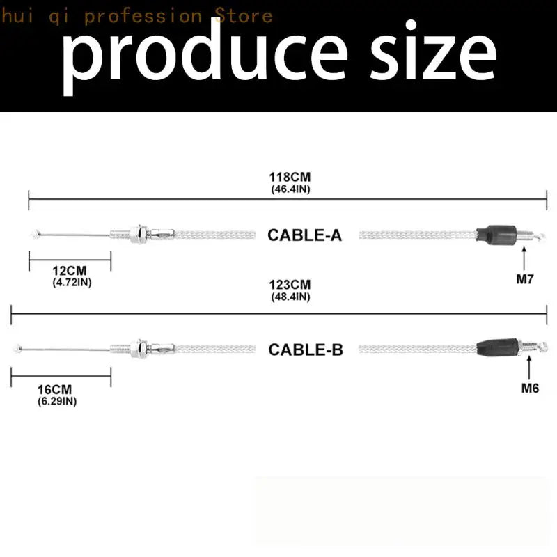 Control Cable for FCR Carburetor Motorcycle Service, Two Line Pair with Outer Sleeve and Metal Ends for Routine Line Change Quake