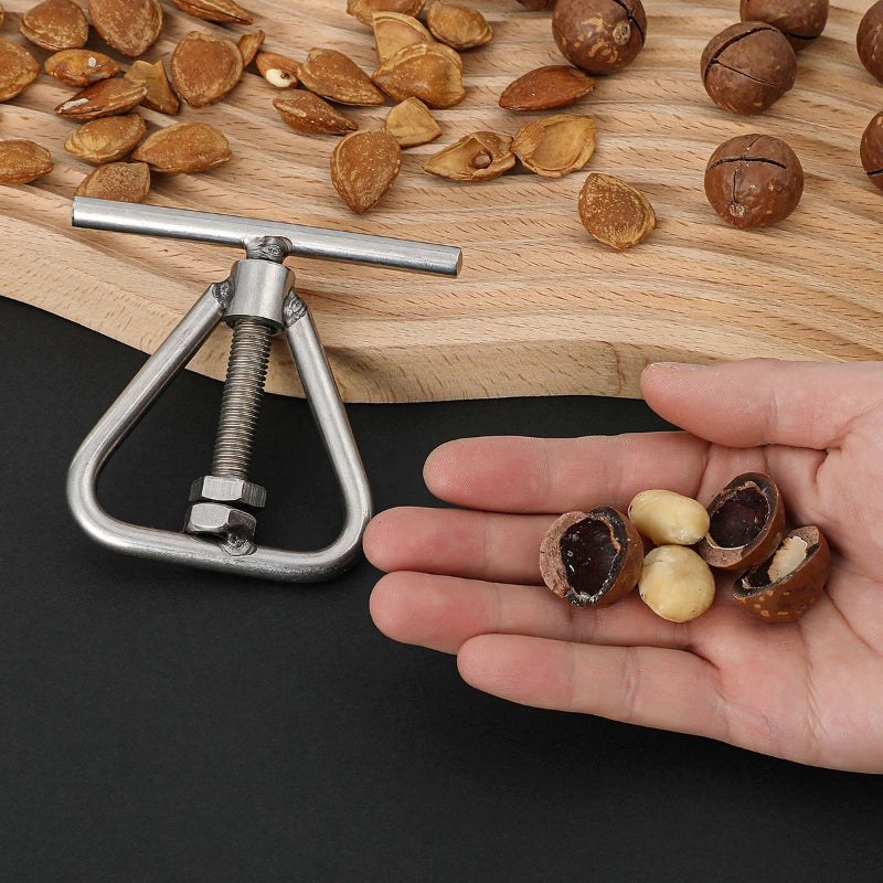 Stainless Steel Triangular Nut Cracker Macadamia Nut Opener Manual Dried Fruit Shell Breaker Walnut Shelling Clip Quake