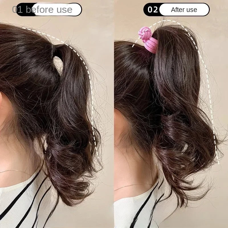 Elastic Double Knot Ponytail Holder Scrunchie Chinese Knot Knotted Hair Rope Ties Color Hairbands Headwear Accessory Headdress Quake
