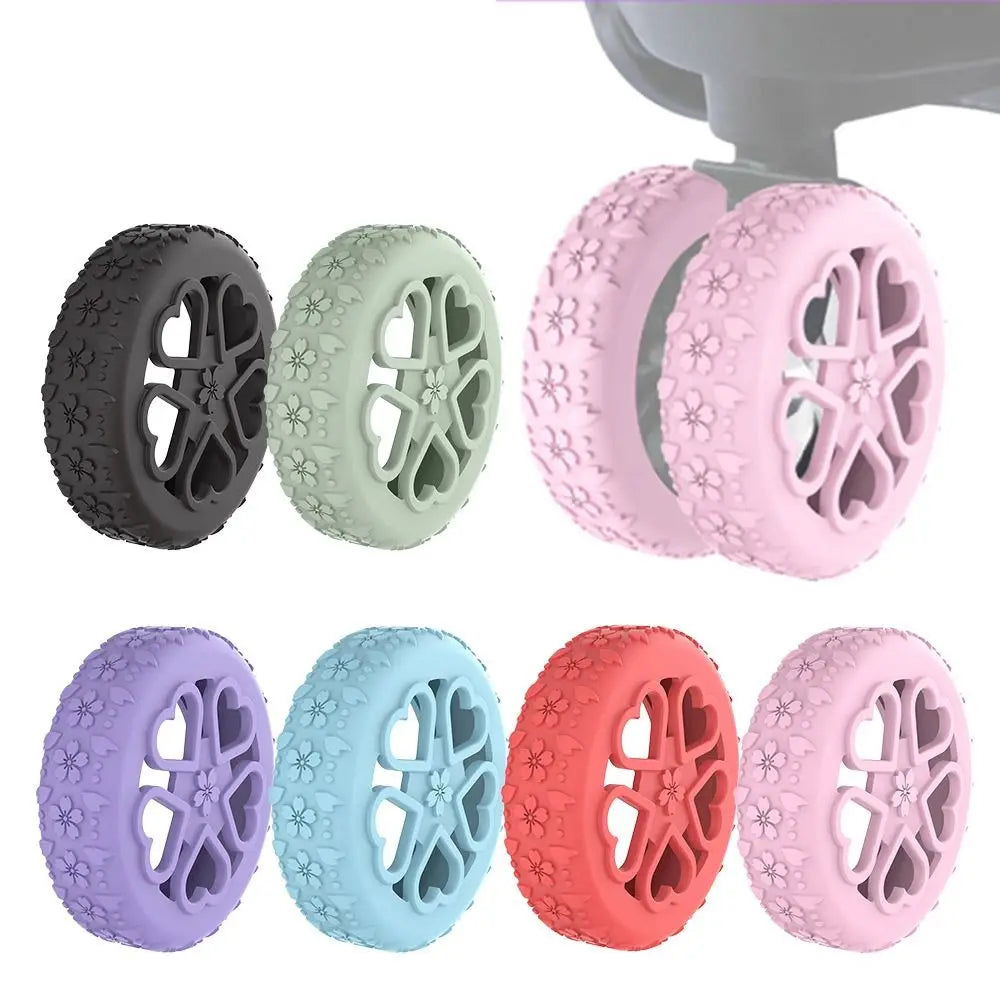 8Pcs Silicone Luggage Wheels Protector Cover Reduce Noise Anti-slip Suitcases Wheel Protection Rings Reduce Wheel Wear Quake
