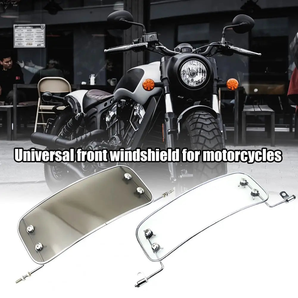 Rust-proof Motorcycle Bracket Motorcycle Deflector Windshield Adjustable Bracket Wind Protection Board Transparent for Electric Quake