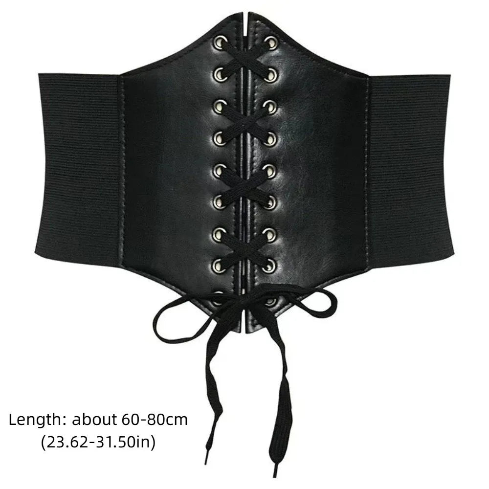 Wide Corset Waist Belt Elastic Design Slimming Waistband Strap External Wear Decorative Waist Strap For Skirts Dress Top Clothes Quake