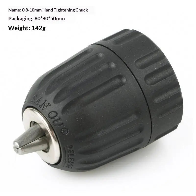1Pcs Keyless Drill Chuck 0.8-10mm 3/8-24UNF Hex Shank SDS Plus Square Quick Grip Adapter For Drill Bit Screwdriver Tap Socket Quake 1Pcs