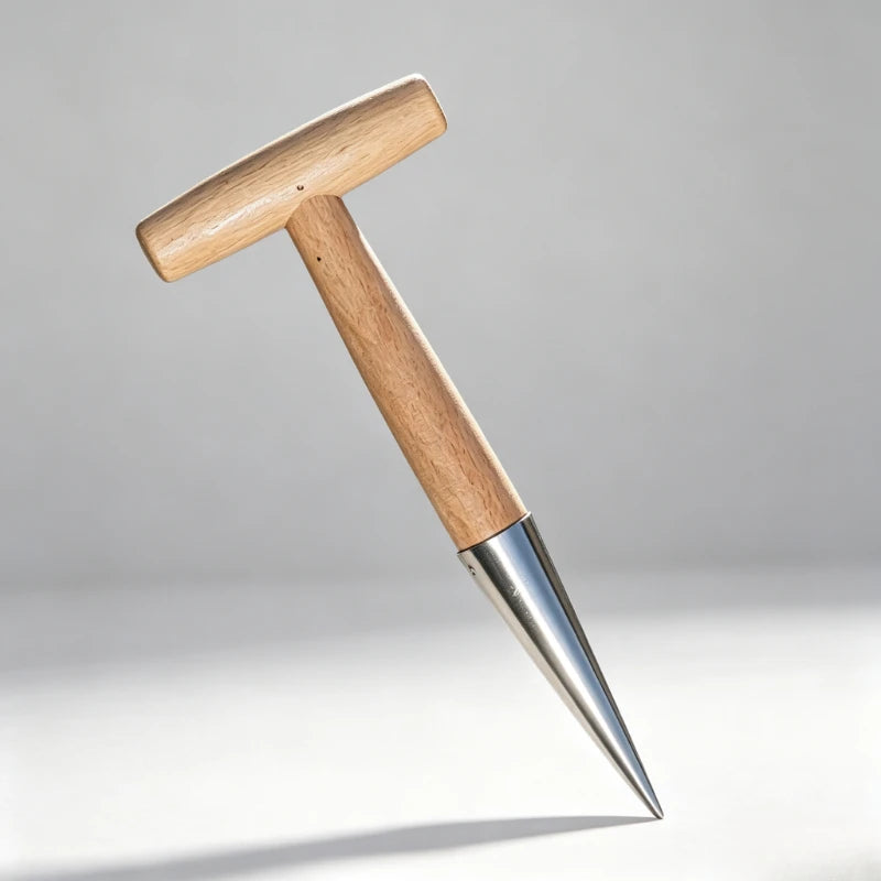 Wood Handle Garden Dibber Manual Seedling Planting Hole Punch Tool for Transplanting, Vegetable Flower And Garlic Planting Quake