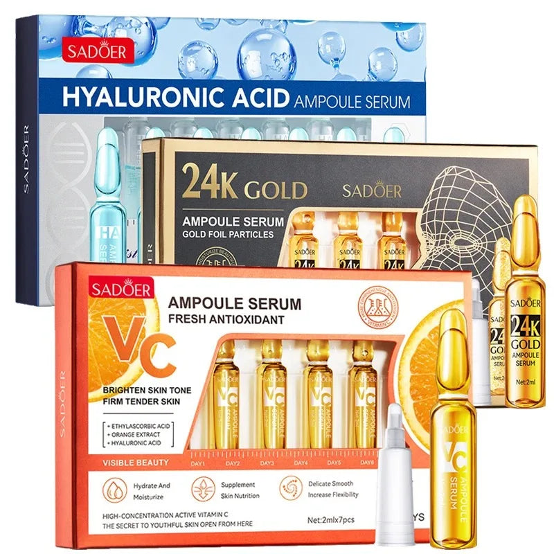 Skin Care Vitamin C Face Serum Dark Spots Freckles Removal Hyaluronic Pore Minimizer Anti Aging Remove Essence Quake