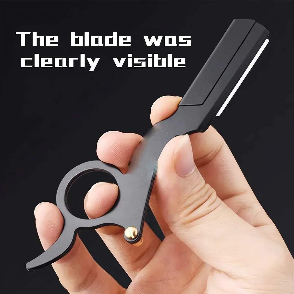 Hairdressing Stand Edge Haircutting bladStainless Steel Classic 1+10pcs Shaving Razor for Thumb Double Bald Head Eyebrow Shaping Quake