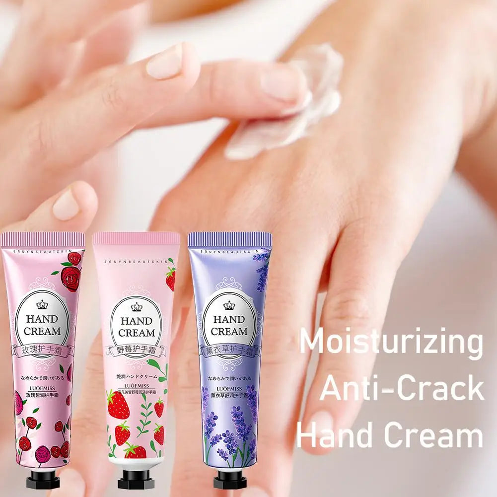 Plant Fruit Hand Cream 30g Natural Fragrance Moisturizing Hand Lotion for Dry Cracked Hands, Deep Repair Smooth Hand Care Cream Quake