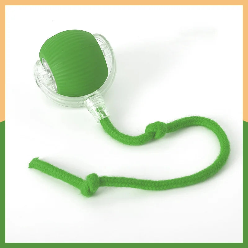 Cat Toy Ball Self Hi Ball Teasing Cat Rolling Ball Hair Pet Relieve Boredom Plush Teasing Cat Ball Cat Toys Pet Quake Green Tail ball