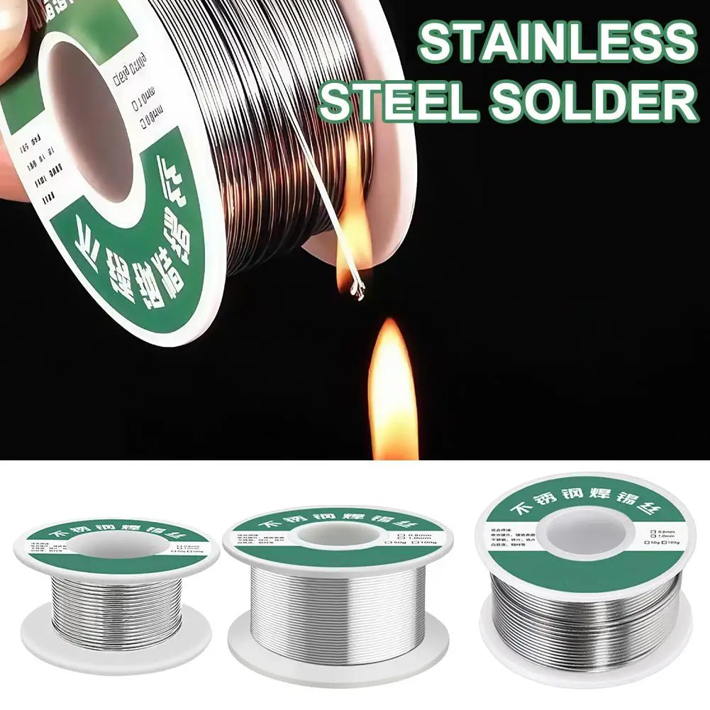 High Purity Stainless Steel Solder Wire New Universal Tin Wire for Lighter Soldering Iron Welds Copper Nickel Zinc Iron Home Use Quake 20g