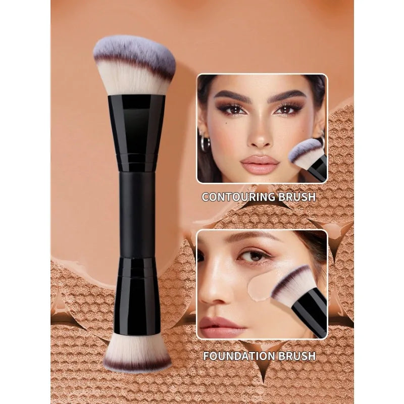 1 PCS Double End Makeup Foundation Brush for Blending Liquid Pressed Powder Concealer Blush Polishing Quake