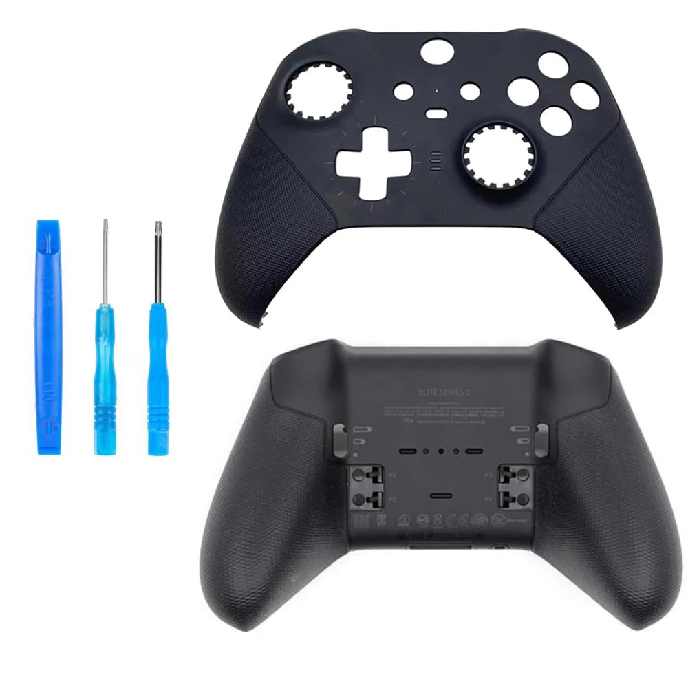 Front Back Housing Shell Faceplate Cover Replacement Repair Kit for Xbox One Elite Series 2 Controller+Screwdriver Quake black