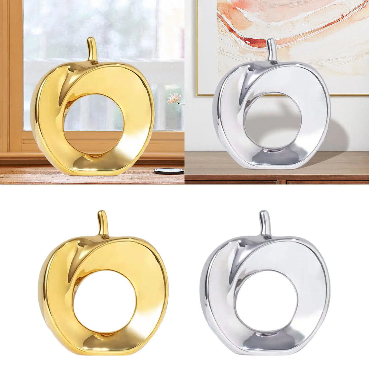 Apple Statue Decor Abstract Art Accessories Decorative Apple Figurine for Table Centerpiece Bookshelf Dining Room Porch Decor Quake