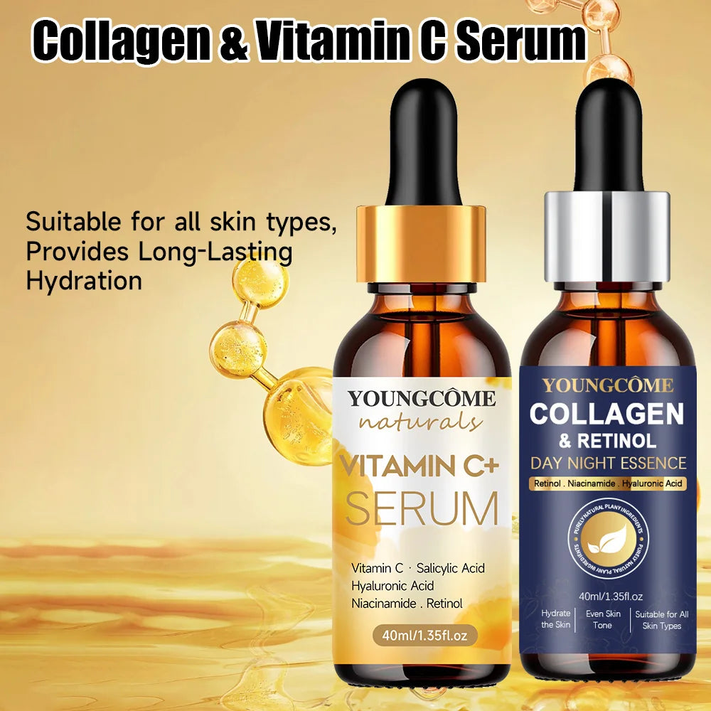 Collagen Face Serum Wrinkle Remover Face Serum Lifting Firming Fade Fine Lines Anti-aging Essence Whitening Brighten Skin Care ﻿ Quake