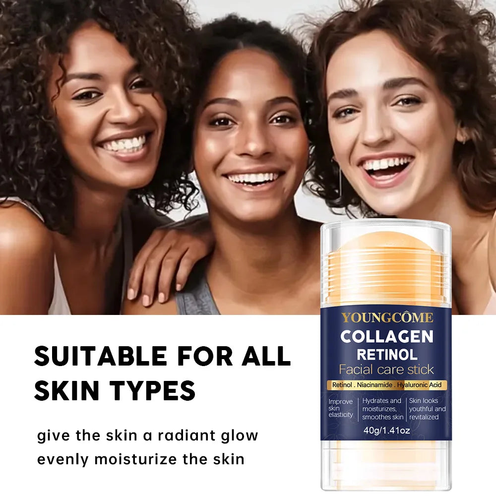 Collagen Retinol Facial Care Stick Moisturizing Deep Hydration Suitable for dry Aging Face Cream Moisturizing Skin Repair Quake