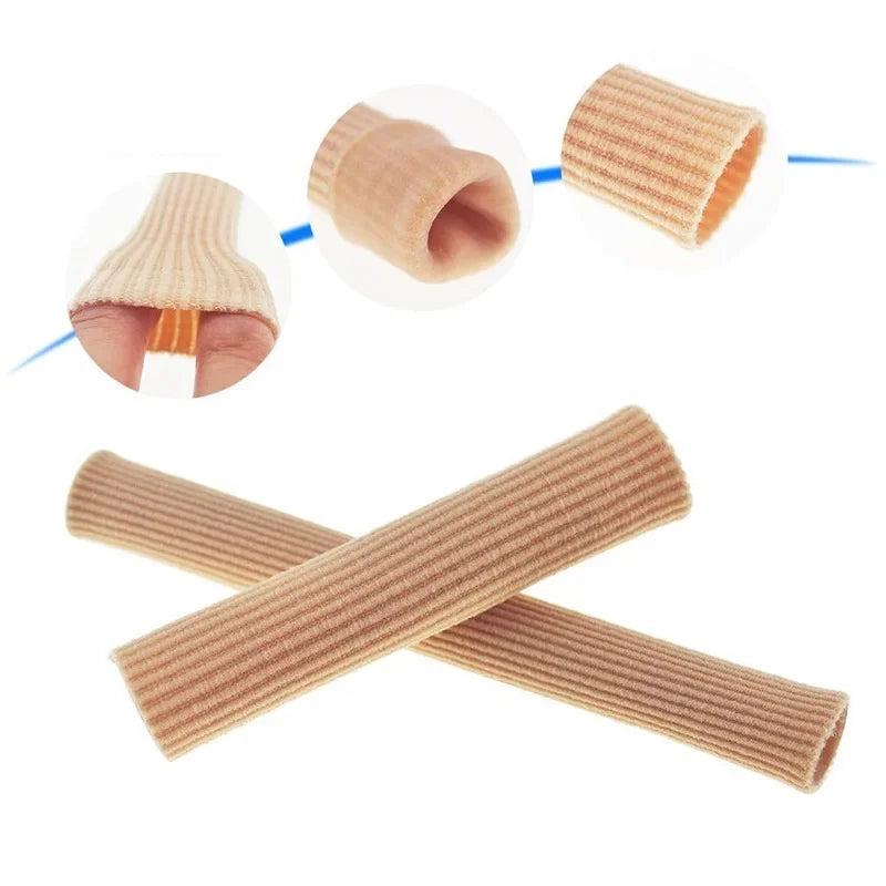 15cm Silicone Tube Toe Gel Protector Cover Finger&Toe's Fabric Gel Bandage Corns Blisters Calluse Pain Relief Soft Pads Insoles Quake