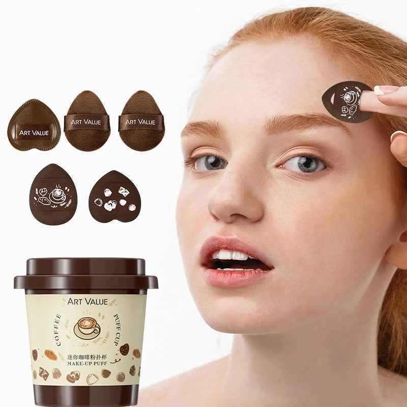 5Pcs Mini Finger Puff Foundation Small Air Cushion Powder Sponge Face Concealer BB Cream Cosmetic Applicator Makeup Tools set Quake