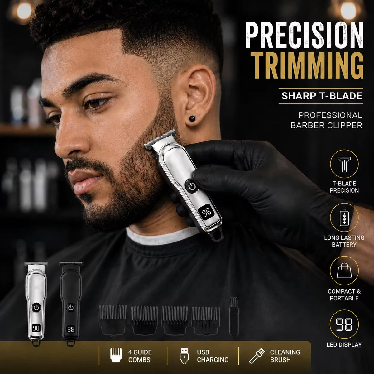 Electric Hair Clipper Fully Automatic Rechargeable Universal Adult Shaver Family Push Clipper Quake