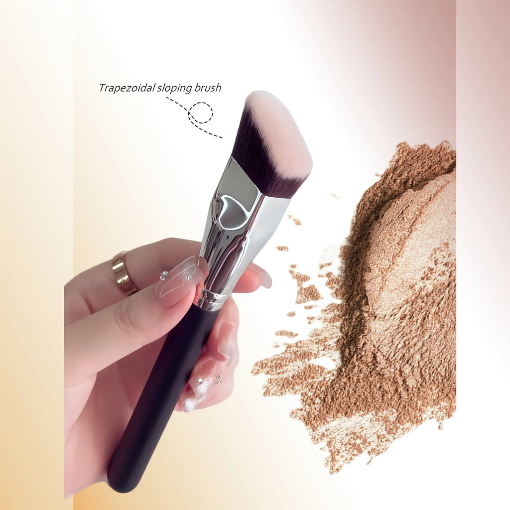 2 PCS Makeup Brushes Rectangular Foundation Brush & Concealer Brush for Contouring, Blending, Powder/ Foundation Application Quake