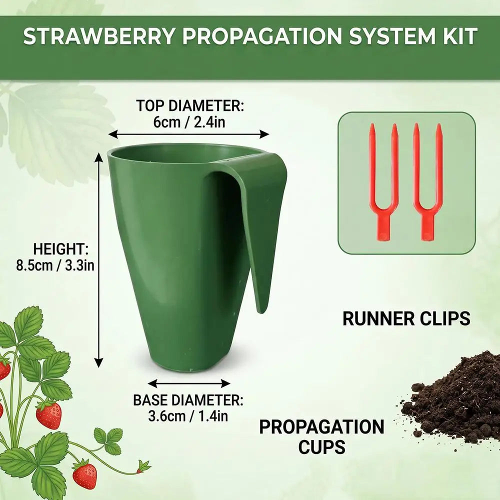 Strawberry Runner Pots with 20 Runner Forks Breathable Reusable 10 Pieces Strawberry Rooting Cup Kit for Home Garden Balcony Quake small