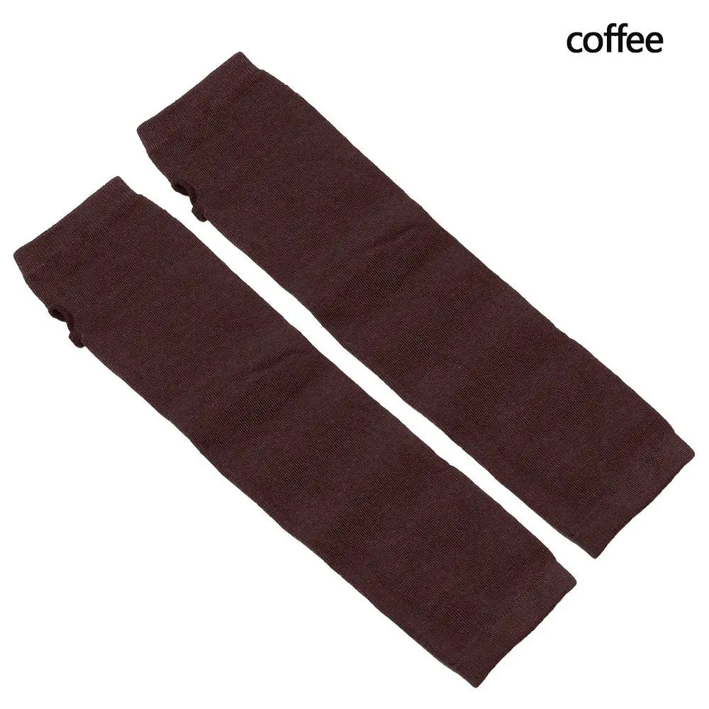 Striped Cotton Long Sleeve Fingerless Long Gloves Handschoenen Wristband Arm Warmer Elbow Mittens Quake coffee